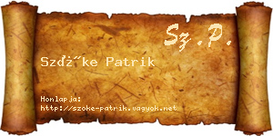 Szőke Patrik névjegykártya