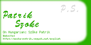 patrik szoke business card
